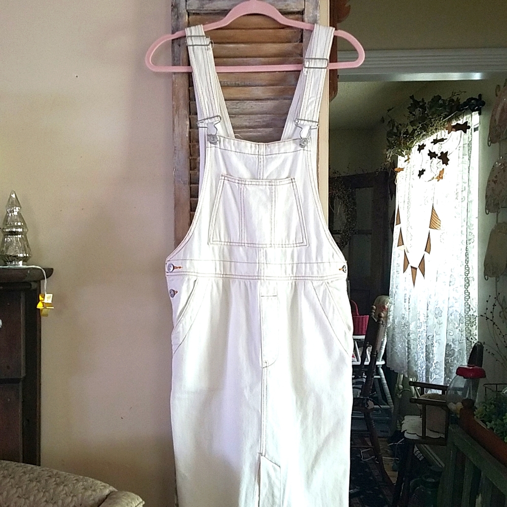 We the free white denim jumper dress